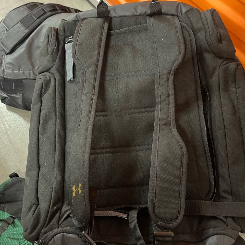 Under Armour Black Backpack with Gold Bull Logo - Picture 2 of 3
